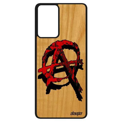 Coque En Bois Silicone Pour Samsung A52s Et Anarchie Revolution Anarchiste Graff Gothique Cadeau D'anniversaire Metal Tattoo Galaxy