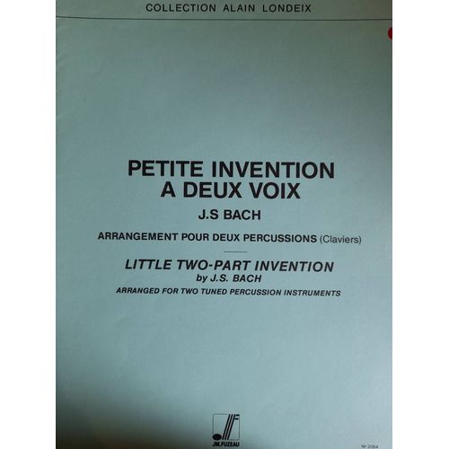 Petite Invention À Deux Voix . Percussions . Bach Fuzeau
