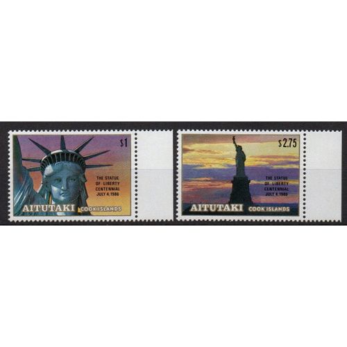 Aitutaki ( Australie ) Timbres Statue De La Liberté 1986
