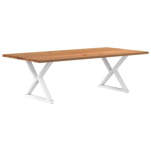 Vidaxl Table À Manger Marron Clair Bois De Chêne Massif Rectangulaire
