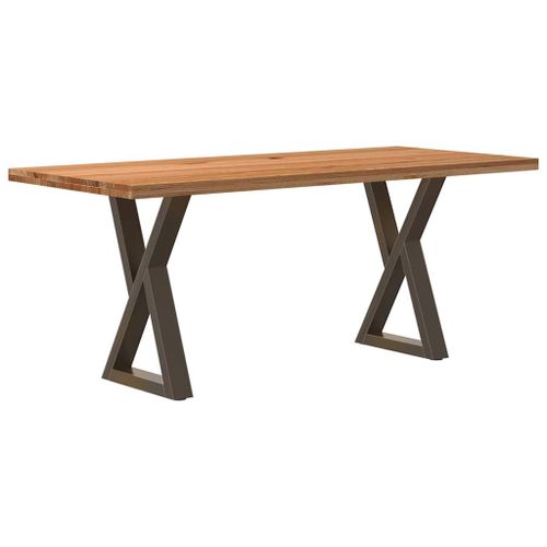 Vidaxl Table À Manger Marron Clair Bois De Chêne Massif Rectangulaire