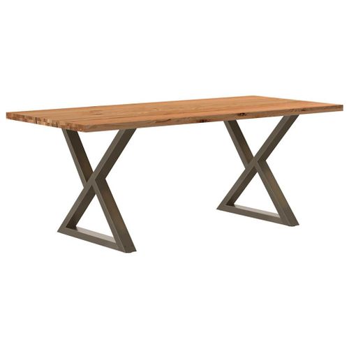 Vidaxl Table À Manger Marron Clair Bois De Chêne Massif Rectangulaire