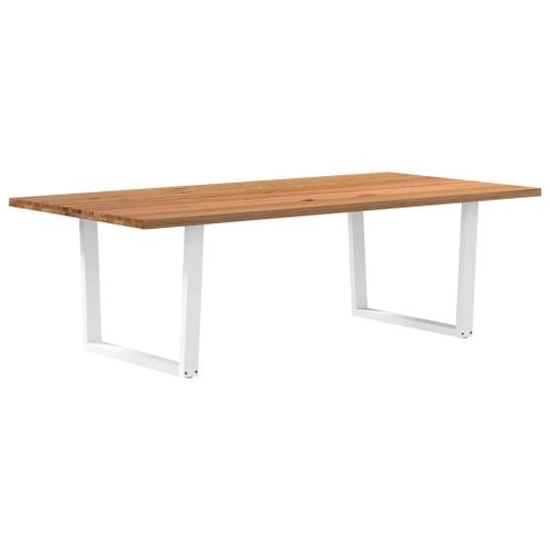 Vidaxl Table À Manger Marron Clair Bois De Chêne Massif Rectangulaire