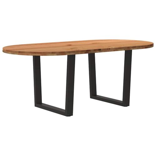 Vidaxl Table À Manger Marron Clair Bois De Chêne Massif Ovale