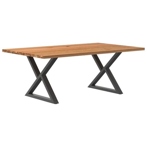 Vidaxl Table À Manger Marron Clair Bois De Chêne Massif Rectangulaire