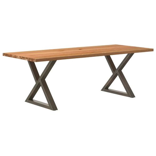 Vidaxl Table À Manger Marron Clair Bois De Chêne Massif Rectangulaire