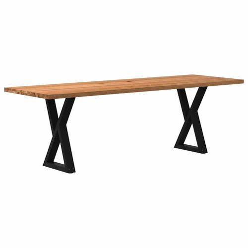 Vidaxl Table À Manger Marron Clair Bois De Chêne Massif Rectangulaire
