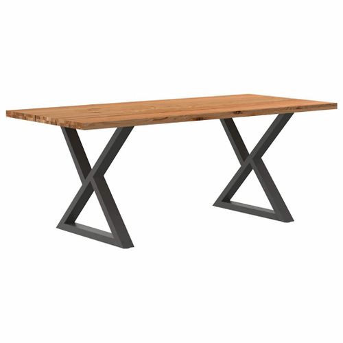 Vidaxl Table À Manger Marron Clair Bois De Chêne Massif Rectangulaire