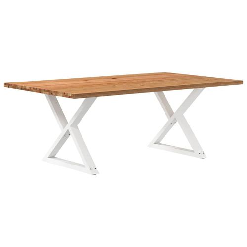 Vidaxl Table À Manger Marron Clair Bois De Chêne Massif Rectangulaire