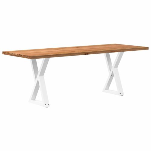 Vidaxl Table À Manger Marron Clair Bois De Chêne Massif Rectangulaire