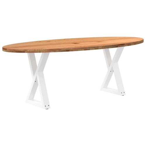 Vidaxl Table À Manger 220x100x74 Cm Bois De Chêne Massif Ovale