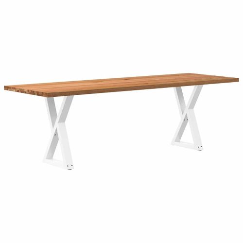 Vidaxl Table À Manger Marron Clair Bois De Chêne Massif Rectangulaire