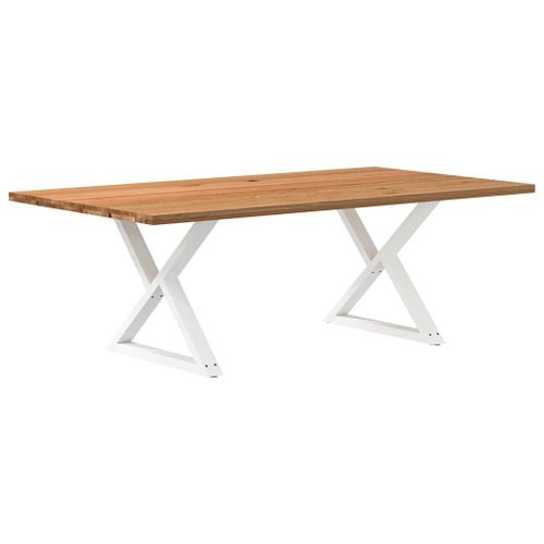 Vidaxl Table À Manger Marron Clair Bois De Chêne Massif Rectangulaire