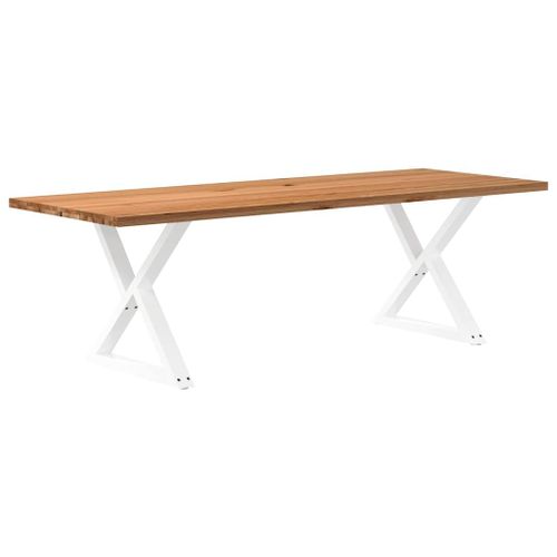 Vidaxl Table À Manger Marron Clair Bois De Chêne Massif Rectangulaire
