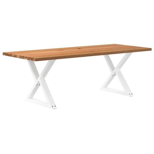 Vidaxl Table À Manger Marron Clair Bois De Chêne Massif Rectangulaire