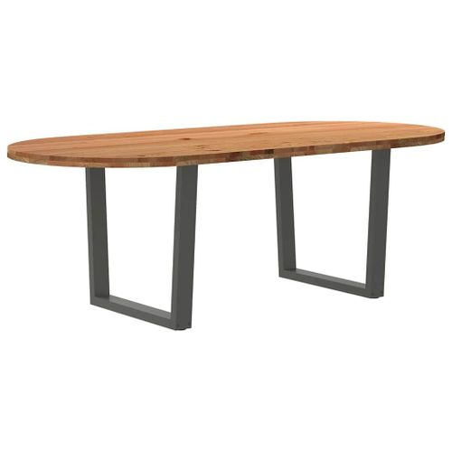 Vidaxl Table À Manger 220x100x74 Cm Bois De Chêne Massif Ovale