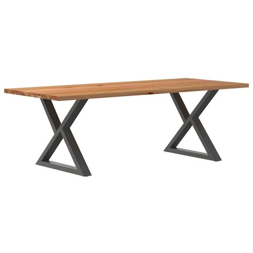 Vidaxl Table À Manger Marron Clair Bois De Chêne Massif Rectangulaire