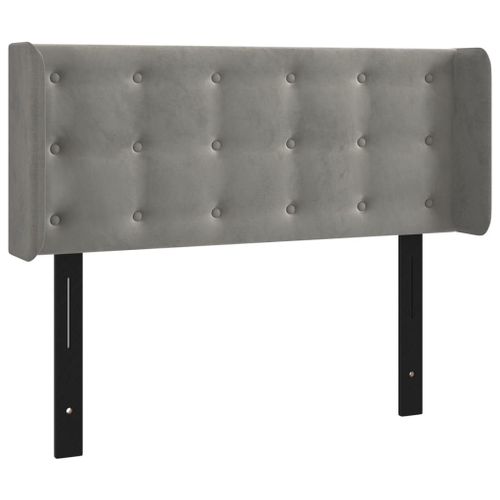 Vidaxl Tête De Lit Avec Oreilles Gris Clair 103x16x78/88 Cm Velours
