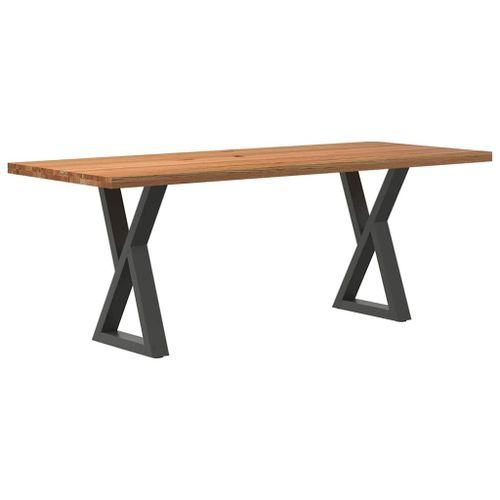 Vidaxl Table À Manger Marron Clair Bois De Chêne Massif Rectangulaire