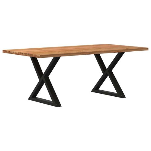 Vidaxl Table À Manger Marron Clair Bois De Chêne Massif Rectangulaire