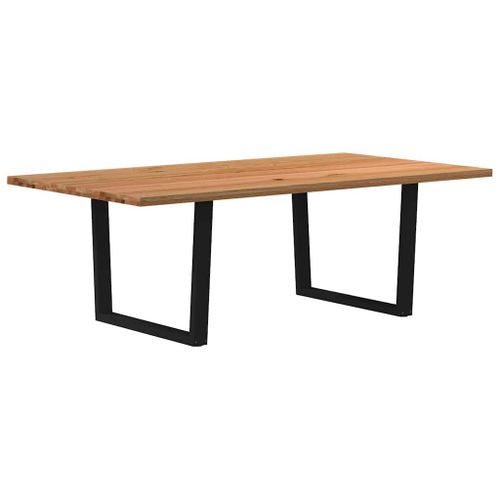 Vidaxl Table À Manger Marron Clair Bois De Chêne Massif Rectangulaire