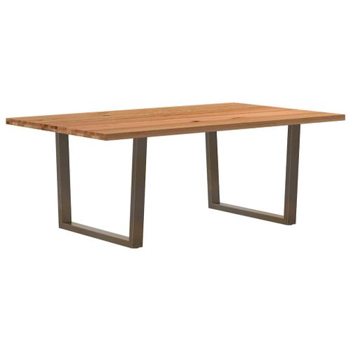 Vidaxl Table À Manger Marron Clair Bois De Chêne Massif Rectangulaire