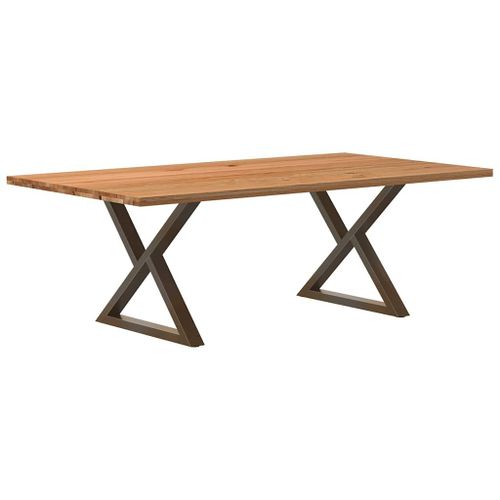 Vidaxl Table À Manger Marron Clair Bois De Chêne Massif Rectangulaire