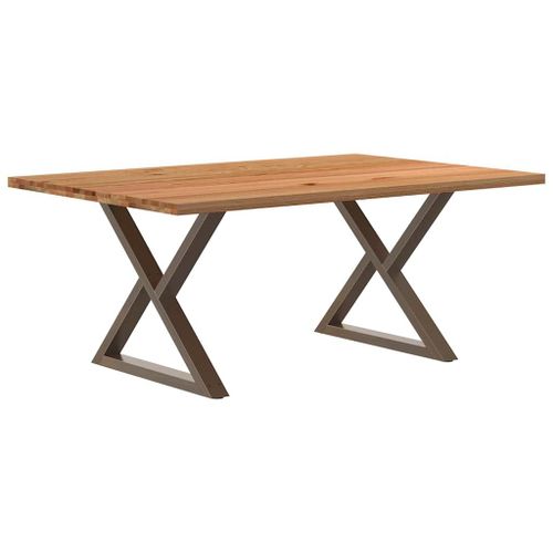 Vidaxl Table À Manger Marron Clair Bois De Chêne Massif Rectangulaire