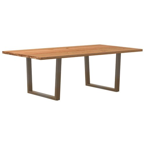 Vidaxl Table À Manger Marron Clair Bois De Chêne Massif Rectangulaire