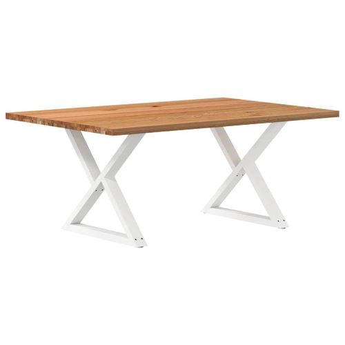 Vidaxl Table À Manger Marron Clair Bois De Chêne Massif Rectangulaire