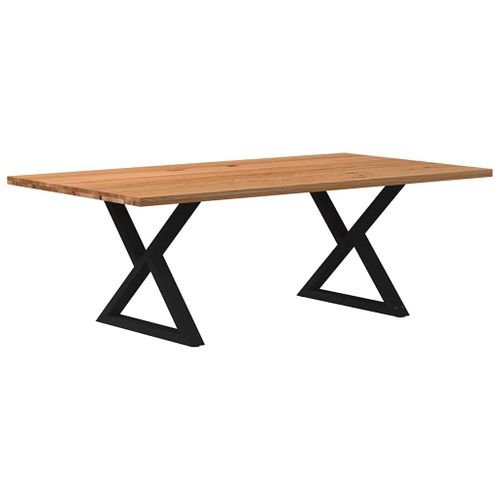 Vidaxl Table À Manger Marron Clair Bois De Chêne Massif Rectangulaire