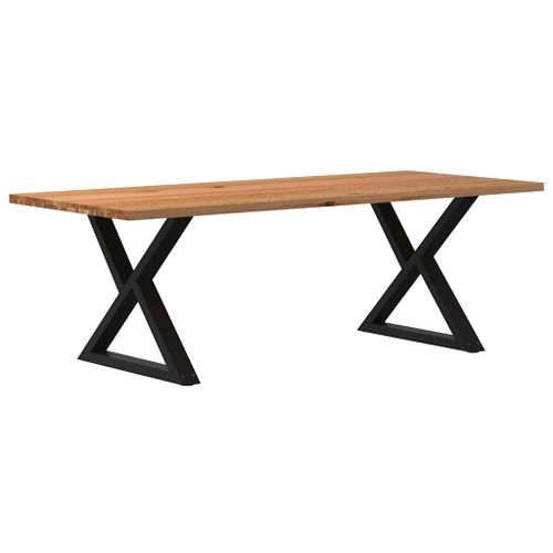 Vidaxl Table À Manger Marron Clair Bois De Chêne Massif Rectangulaire