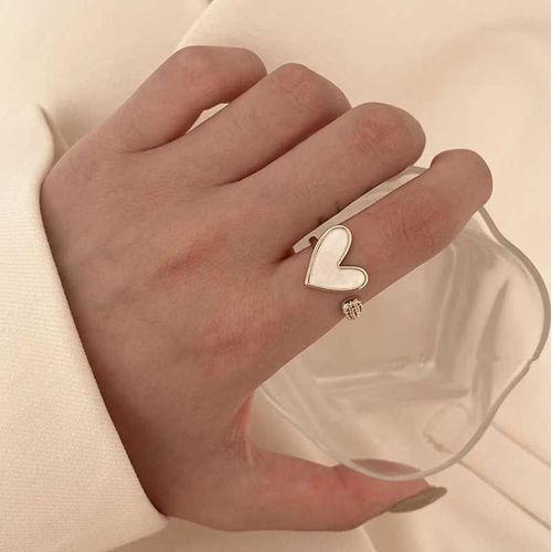 Bague Coeur Gothique Ajustable Pour Femme, Résine Opale, Pêche, Design Premium, Bijoux Ixde Mariage, Cadeau Bijoux