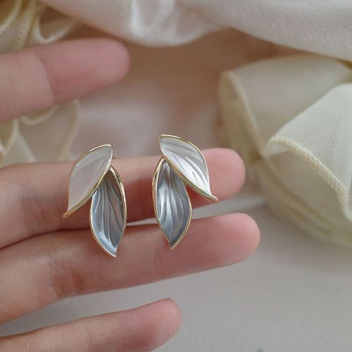 Boucles D'oreilles En Métal Chimfresh Pour Femme, Interrupteur Cuir Oral Elu Gris Doux, Bijoux À La Mode, Nouvelle Collection Coréenne 2022