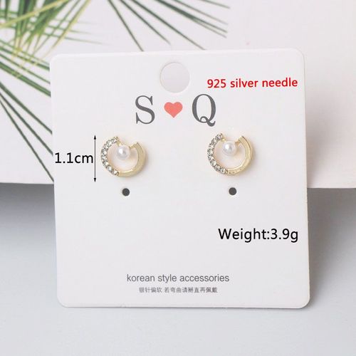 Boucles D'oreilles En Forme De C¿Ur En Cristal Pour Femmes Et Filles, Bijoux De Luxe, Petites Boucles D'oreilles, Perle, Fleur, Charmant, Tendance, Nouveau, 216.239.