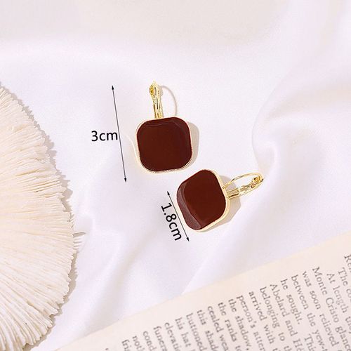 Boucles D'oreilles Pendantes Carrées Pour Femmes, En Métal Doré, Forme Géométrique Creuse, En Cristal, Nouvelle Collection 2023