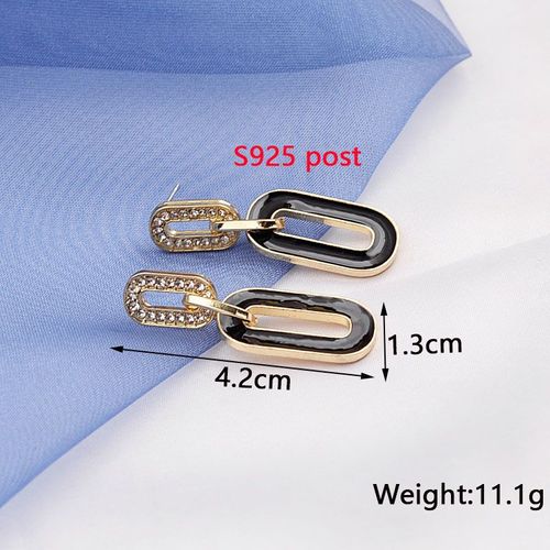 Boucles D'oreilles Pendantes Carrées Pour Femmes, En Métal Doré, Forme Géométrique Creuse, En Cristal, Nouvelle Collection 2023