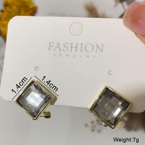 Boucles D'oreilles Pendantes Carrées Pour Femmes, En Métal Doré, Forme Géométrique Creuse, En Cristal, Nouvelle Collection 2023