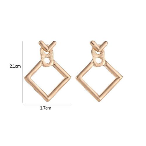Boucles D'oreilles Pendantes Carrées Pour Femmes, En Métal Doré, Forme Géométrique Creuse, En Cristal, Nouvelle Collection 2023