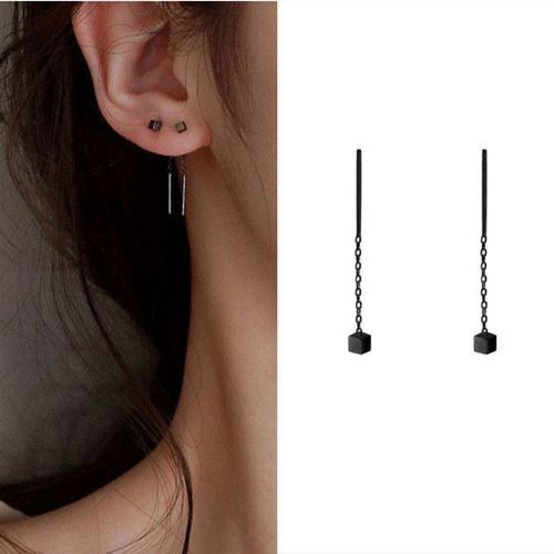 Boucles D'oreilles Pendantes En Or Rose Pour Femmes, Ligne D'oreille Longue, Enfileur De Piercing En Cristal, Accessoires De Bijoux, Document Zcomprend