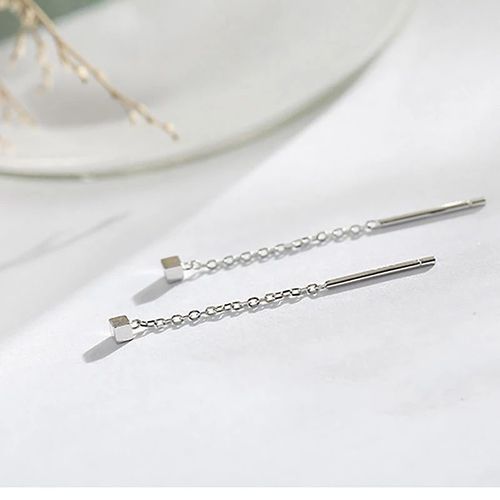 Boucles D'oreilles Pendantes En Or Rose Pour Femmes, Ligne D'oreille Longue, Enfileur De Piercing En Cristal, Accessoires De Bijoux, Document Zcomprend