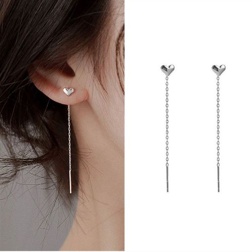 Boucles D'oreilles Pendantes En Or Rose Pour Femmes, Ligne D'oreille Longue, Enfileur De Piercing En Cristal, Accessoires De Bijoux, Document Zcomprend