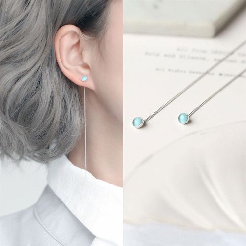 Boucles D'oreilles Pendantes En Or Rose Pour Femmes, Ligne D'oreille Longue, Enfileur De Piercing En Cristal, Accessoires De Bijoux, Document Zcomprend