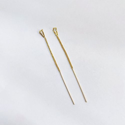 Boucles D'oreilles Pendantes En Or Rose Pour Femmes, Ligne D'oreille Longue, Enfileur De Piercing En Cristal, Accessoires De Bijoux, Document Zcomprend