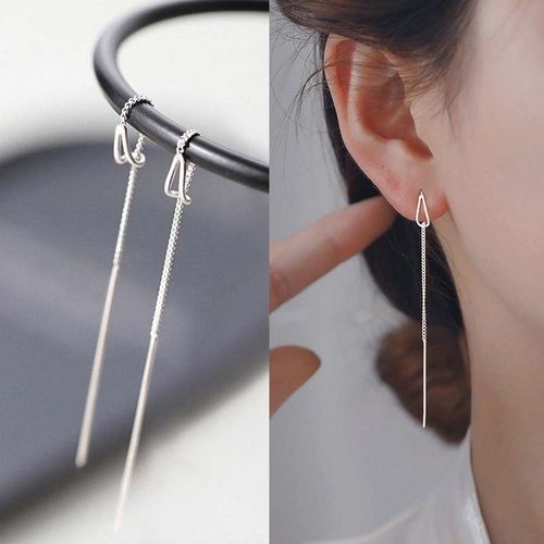 Boucles D'oreilles Pendantes En Or Rose Pour Femmes, Ligne D'oreille Longue, Enfileur De Piercing En Cristal, Accessoires De Bijoux, Document Zcomprend