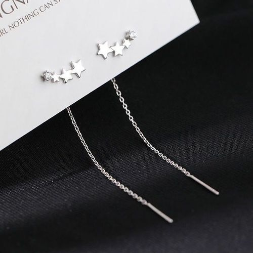 Boucles D'oreilles Pendantes En Or Rose Pour Femmes, Ligne D'oreille Longue, Enfileur De Piercing En Cristal, Accessoires De Bijoux, Document Zcomprend