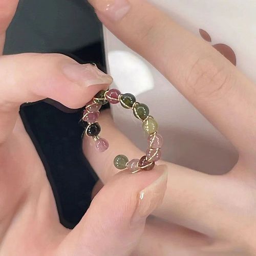 Bague En Pierre Naturelle De Guérison Pour Homme Et Femme, Clip Perlé, Fait À La Main, Bohème, Méditation Des 7 Chakras, Bijoux Spirituels, Cadeaux