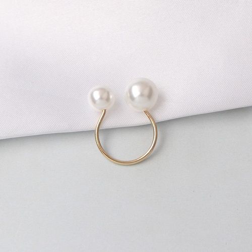Bagues En Métal Imitation Perle Pour Femmes, Anneaux Ouverts En Fleur De Cristal, Accessoires Pour Doigts
