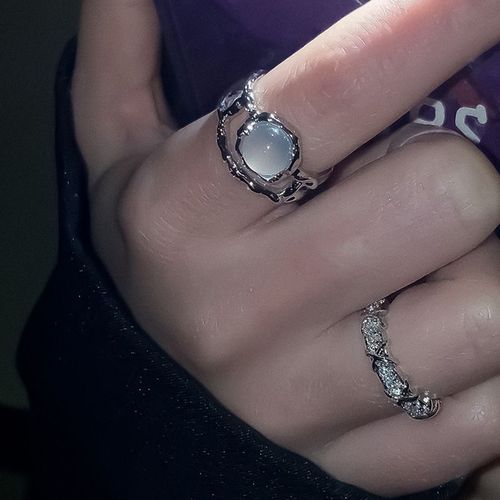 Bagues Romantiques Avec Ailes D'ange Et De Démon Pour Homme Et Femme, Anneau De Couple Avec Ouverture Réglable, Pierre De Lune, Bijoux De Ix, Mode Gothique