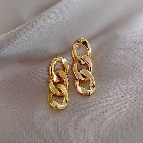 Boucles D'oreilles Punk En Métal Plaqué Argent Pour Femmes Et Filles, Chaîne, Pendentif, Hip Hop, Bijoux, Cadeau